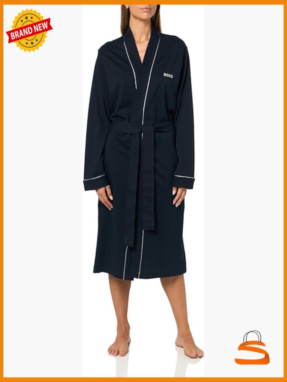 Cotton Kimono Bathrobe with Tie Closure